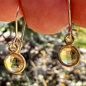 Sundance $78 NEW 3/4" CITRINE 12kt Gold GF NOVEMBER Birthstone Gemstone Earrings